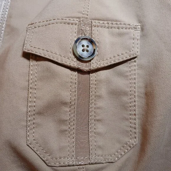 WHITE HOUSE BLACK MARKET Golden Tan Jacket with Satin & Button Details - Picture 9 of 11